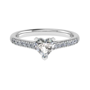 Celestia Lab-Created Diamond 3 Prong Side Stone Engagement Ring