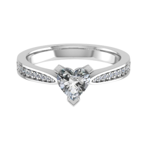 Jacqueline Lab-Created Diamond Rose Gold 3 Prong Side Stone Engagement Ring
