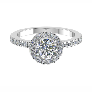 Eleanore Lab-Created Round cut 4 Prong  Cluster Diamond Ring