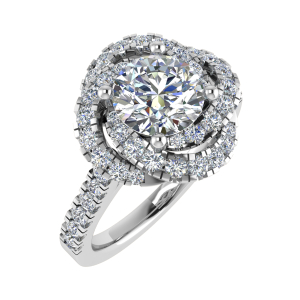 Natalia Lab-Created 4 Prong Cluster Diamond Ring