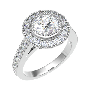 Magnolia Lab-Created Bezel Cluster Diamond Ring