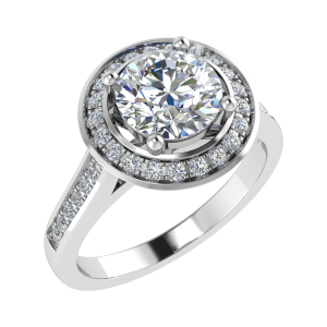 Maya Lab-Created 4 Prong Cluster Diamond Ring