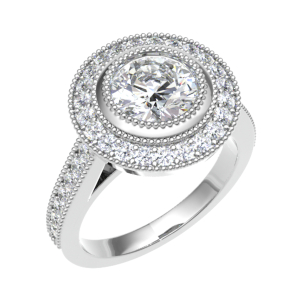Melita Lab-Created Bezel Cluster Diamond Ring
