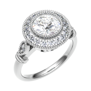 Adalena Lab-Created Bezel Cluster Diamond Ring