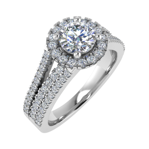 Rosetta Lab-Created 4 Prong Cluster Diamond Ring