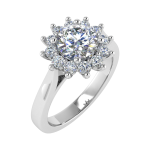 Remi Lab-Created 4 Prong Cluster Diamond Ring