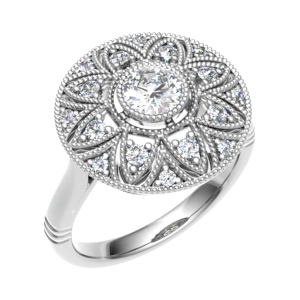 Rachel Lab-Created Bezel Cluster Diamond Ring