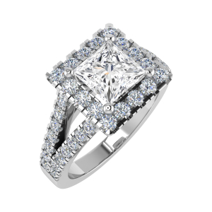 Sherly 4 Claw Split Shoulder Halo Engagement Ring From 0.20-3.00 Carat