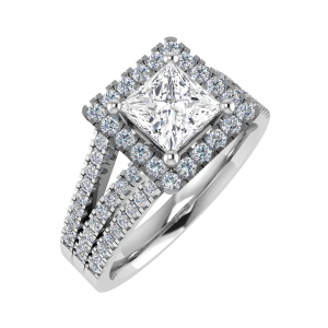 Viviana Lab-Created 4 Prong Cluster Diamond Ring