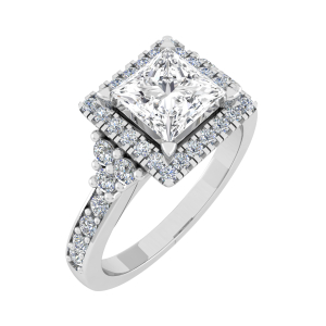 Theodora Lab-Created 4 Prong Cluster Diamond Ring