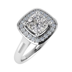 June 4 Claw Cushion Cut Halo Engagement Ring From 0.20-3.00 Carat