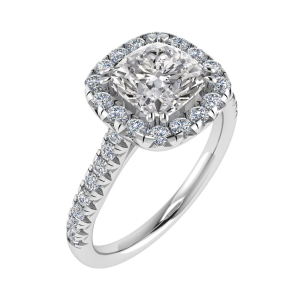 Fia Reverse Double Claw Halo Engagement Ring 