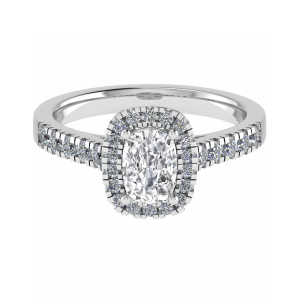 Liliana Single Row 4 Claw Halo Engagement Ring 