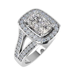 Marina Lab-Created 4 Prong Cluster Diamond Ring