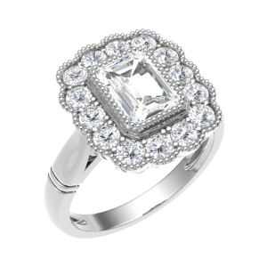Shyla Lab-Created Bezel Cluster Diamond Ring