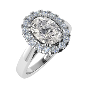 Eryn Lab-Created Double Prong Cluster Diamond Ring