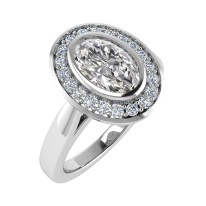 Zia Lab-Created Bezel Cluster Diamond Ring