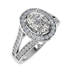 Ziona Lab-Created 4 Prong Cluster Diamond Ring