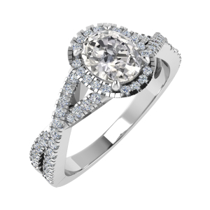 Essence Lab-Created Oval cut 4 Prong  Everyday Diamond Ring