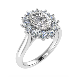 Matilda Single Row Tapered Shoulder Halo Engagement Ring