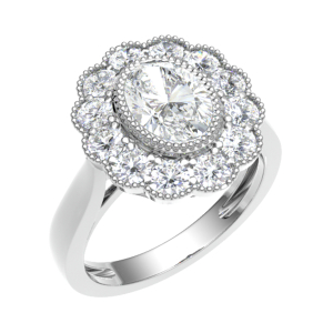 Penelope Lab-Created Bezel Cluster Diamond Ring