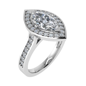 Evalina Lab-Created Marquise cut 4 Prong  Cluster Diamond Ring