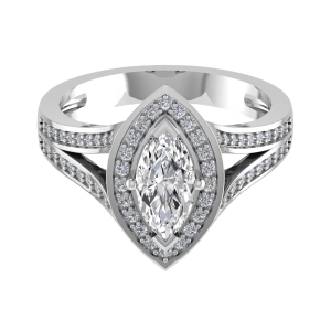 Orla Marquise Cut Split Shoulder Halo Engagement Ring