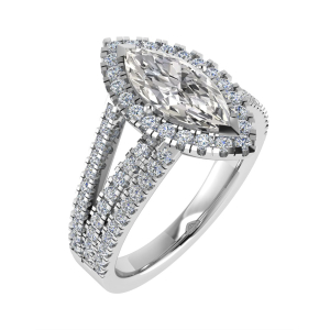 Lola Marquise Cut Triple Row Halo Engagement Ring