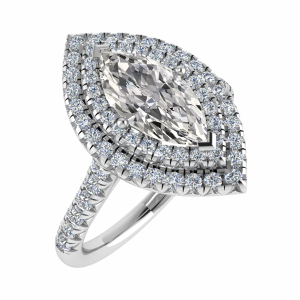 Ophelia Lab-Created 4 Prong Cluster Diamond Ring