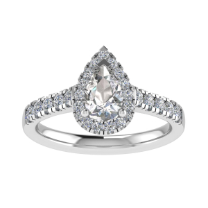 Liona Pear Cut Halo Engagement Ring From 0.20-3.00 Carat