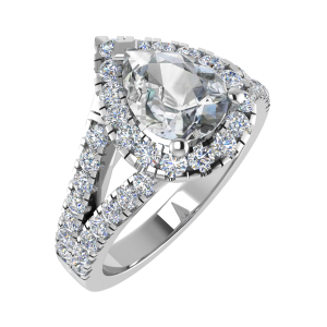 Kavya Pear Cut Double Split Shoulder Engagement Ring