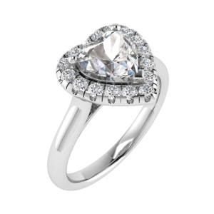 Melcy Heart Shaped Halo Engagement Ring
