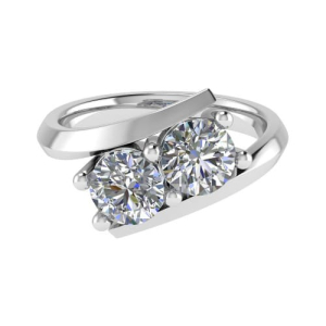 Steffi Lab-Created Diamond 4 Prong Two Stone Engagement Ring