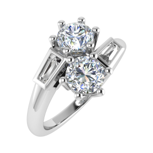 Sheena Round Vintage Style Reverse Tapered Shoulder Engagement Ring