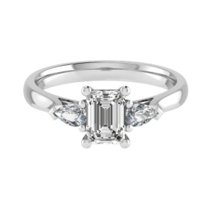  Chaos Lab-Created 4 Prong 3 Stone Diamond Ring