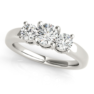 Kiara Classic 3 Stone 4 Claw Tapered Shoulder Engagement Ring