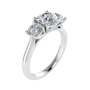 Siara  3 Stone 4 Claw  Round Brilliant Diamond  Engagement Ring