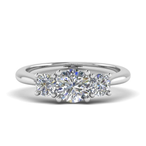  Amberlie Natural Diamond Round cut Trilogy Engagement Ring