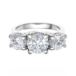 Niva Cross Over Style 3 Stone Diamond  Engagement Ring