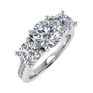 Jiana  Row Double Claw  Diamond  Engagement Ring