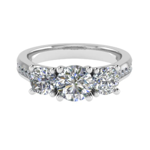 Jiana  Row Double Claw  Diamond  Engagement Ring