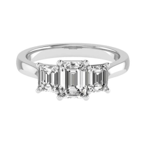 Darin Lab-Created 4 Prong Trilogy Engagement Diamond Ring