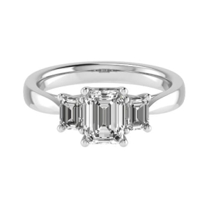 Irene Emerald Cut Tapered Shoulder Diamond Engagement Ring