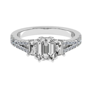 Kelly Emerald Cut Tapered Shoulder Engagement Ring 