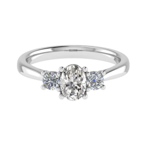 Kimber Oval Cut Tapered Shoulder Trilogy Engagement Ring 