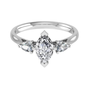 Dareca Lab-Created 4 Prong 3 Stone Diamond Ring
