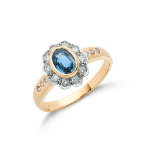 1.25 Carat Classic Sapphire Diamond Ring