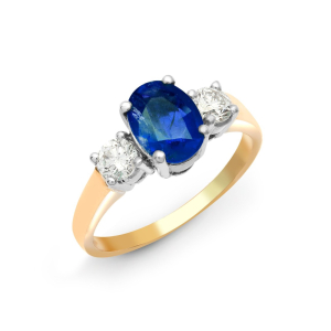 2.00 Carat Oval Cut Blue Sapphire Ring