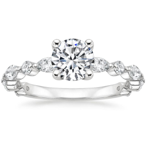 0.20-3.00 Carat Round Shaped Engagement Ring With marquise Shaped Diamond As A Side Stone