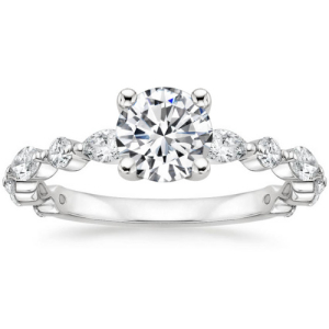 0.20-3.00 Carat Round Shaped Engagement Ring With marquise Shaped Diamond As A Side Stone